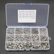 480pcs M2 M3 M4 304 Stainless Steel Hex Socket Head Cap Screws Nut Kit Set + Box