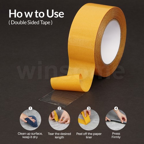 Double Sided Carpet Tape 50mmx 25m Strong Adhesive to Grip Hardwood MultiPurpose - Picture 5 of 7