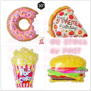 76cm Donut Burger Pizza Fries Shape Foil Balloon Kids Birthday