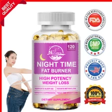 Night Time Fat Burner Weight Loss Capsules for Men & Women Appetite Suppressant