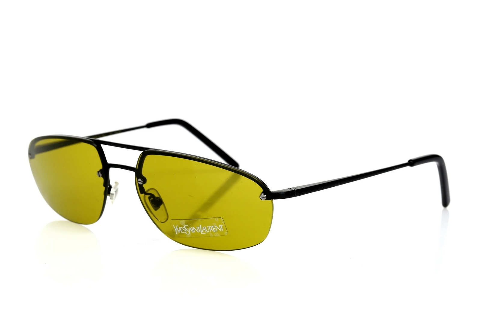 Occhiali da sole Yves Saint Laurent unisex ovale montatura nera lenti gialle 2315 S 142552