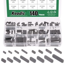 140Pcs Carbon Steel Round Ended Parallel Drive Shaft Key Assortment Set 8mm 1...