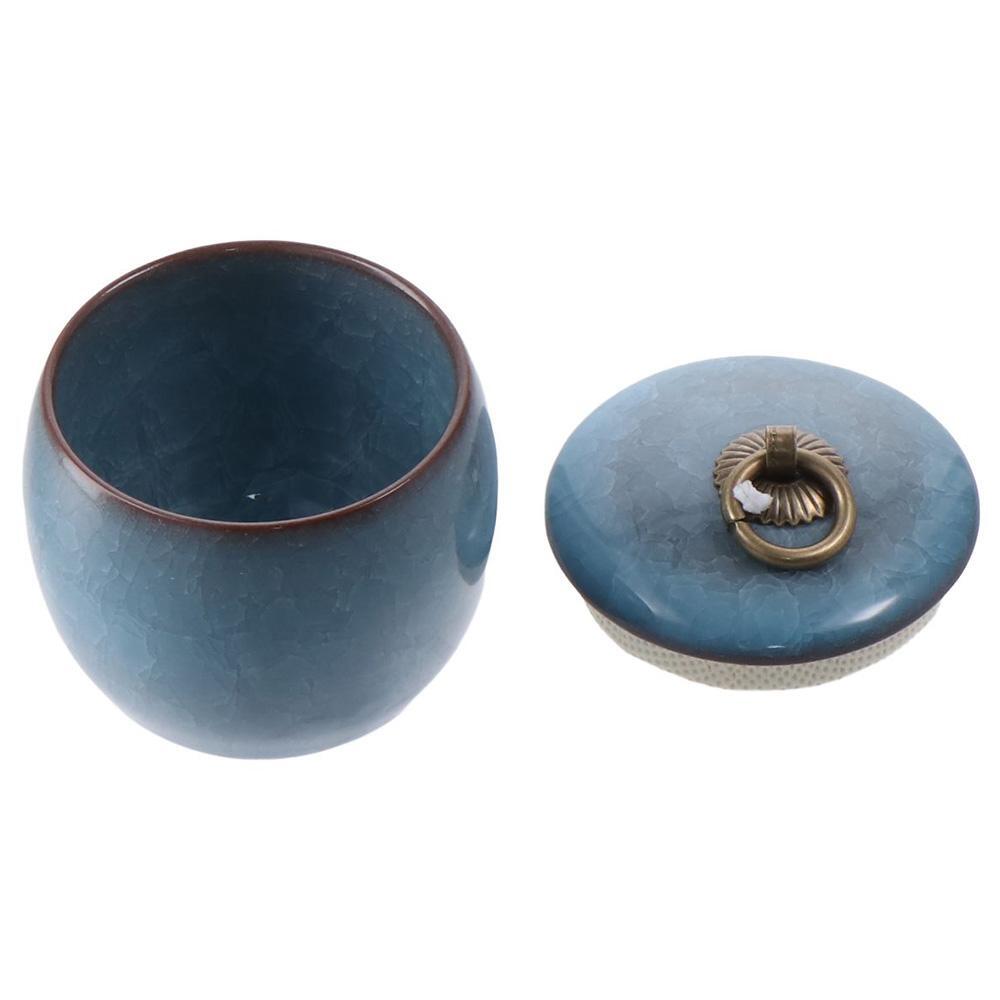 Sky Blue Human Ashes Urns Mini Tea Storage Tank for Storing Cremation