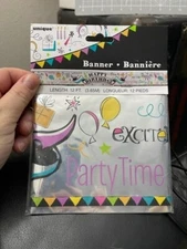 Doodle Birthday 12ft. Foil Banner Party Decoration New!!!