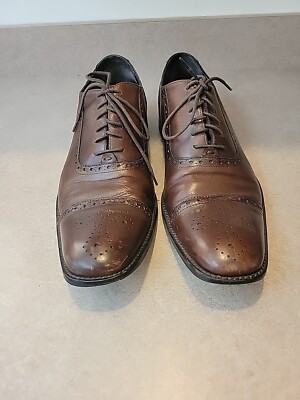 Joseph Abboud Wingtip Oxfords Brown Italian Leather Mens  display picture 3