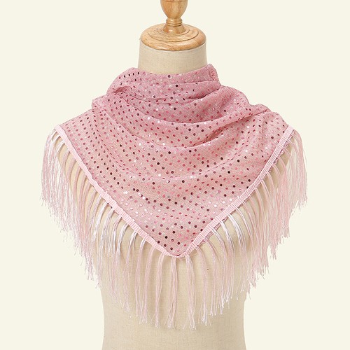 Arab Summer Lightweight Shawls Women Muslim Scarf Sequin Tassel Triangle Wraps - Picture 14 of 21