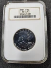 🌟 1961 Franklin Half-Dollar Silver NGC PF67 BU Coin FATTIE HOLDER but Chipped