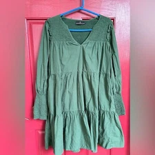 Pomander Place Tuckernuck Womens M Ceci Mini Swing Tiered Dress St Patrick’s Day