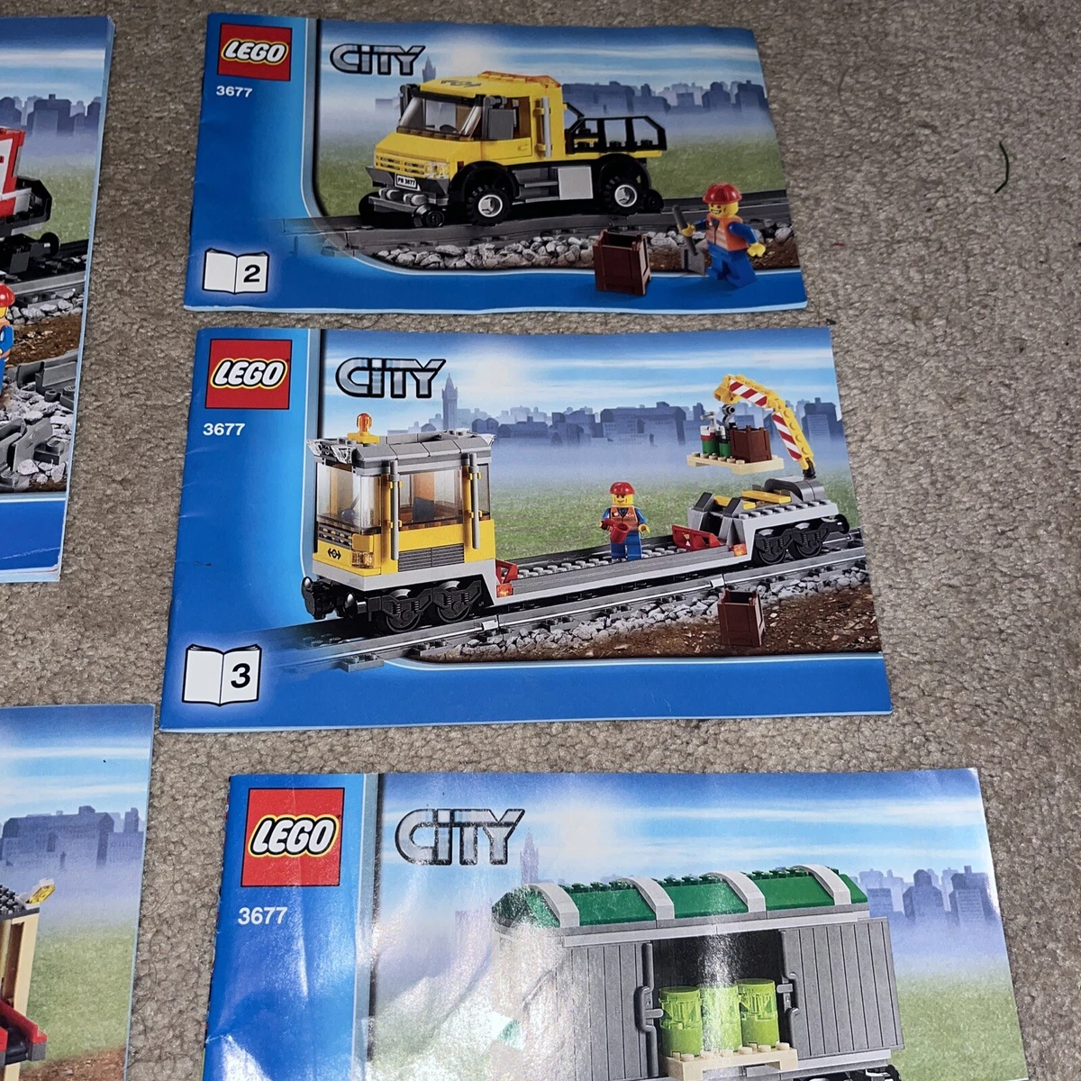 LEGO City Red Cargo Train 3677 Manuals Only 1 5
