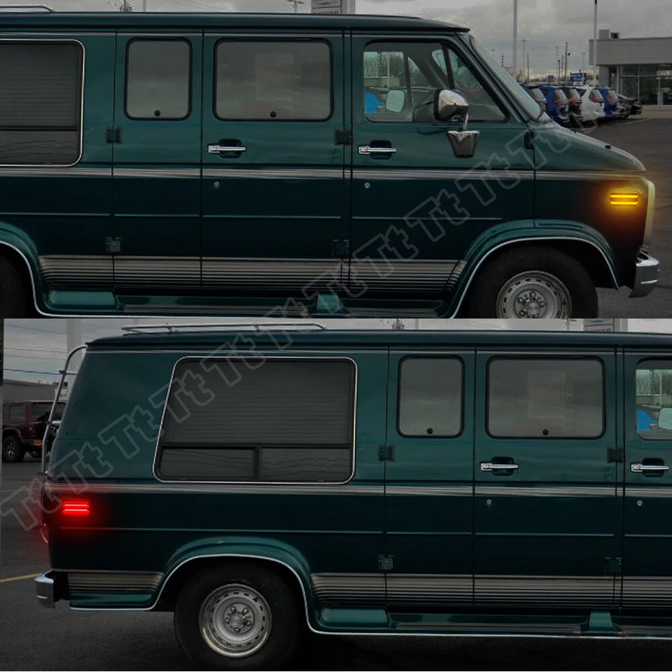 For 1985-1995 Chevy G10 G20 GMC G1500 G2500 Front Rear LED Side Marker Light Set - Image 3 of 4