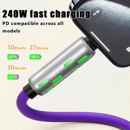 4 in 1 Data Cable 240W Ultra Fast Charging Cell Phone Charging Cable Car Nice - Bild 5 von 12