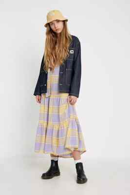 urban outfitters plaid maxi dress UO Plaid Button-Down Maxi Dress