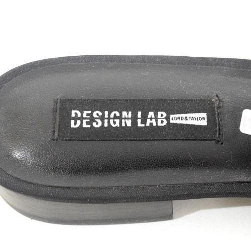 Design Lab Schuhe 8,5 schwarz Kunstleder Schmuck Strass Slipper Halbschuhe Pantoletten - Bild 8 von 9