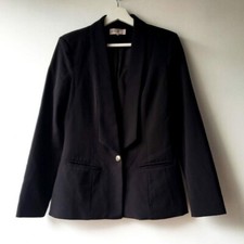 Vintage House of CB Women's Boxy Tuxedo Blazer  Long Sleeve Black Size Medium