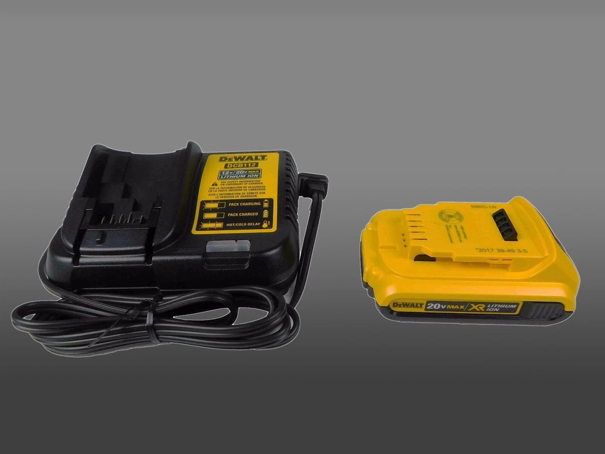 DCB112 20V Charger with DeWalt DCB203 20V 2.0Ah Compact Lithium-Ion Battery