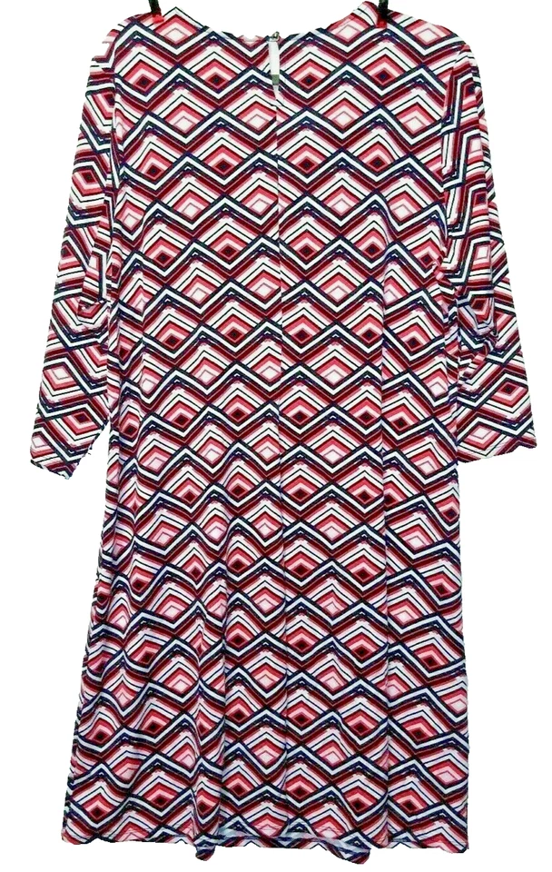 Vestido Notations Estampado Geométrico Mujer 2X Rosa Negro Blanco Elástico Slinky Funda Foto 2 de 4