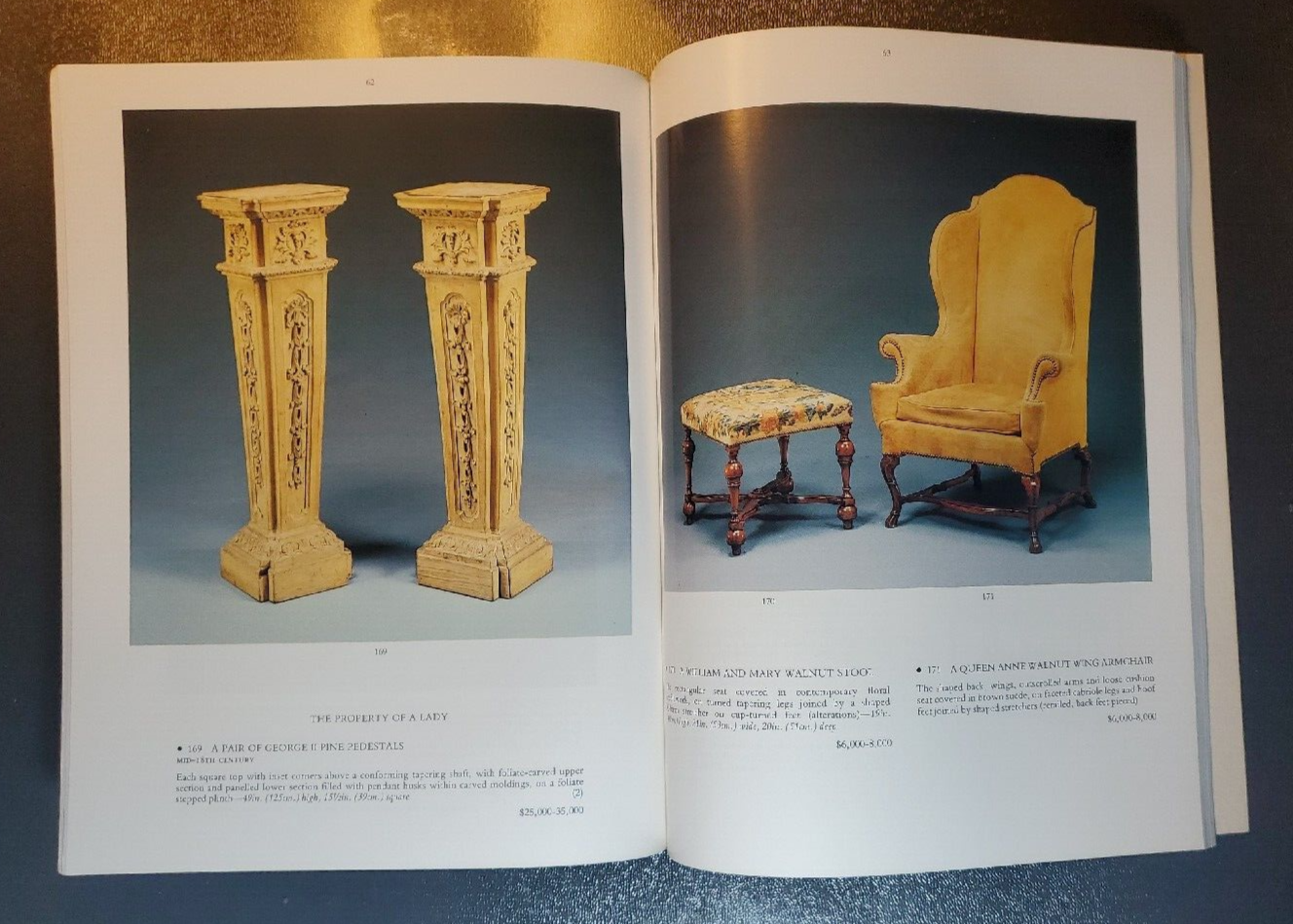 Christie's Auction Catalog Fine English Furniture, Objects of Art and