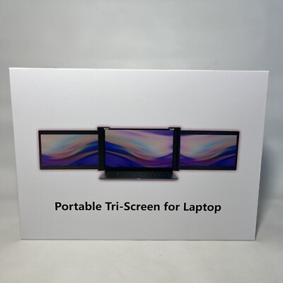 Vodzsla 11.6 Inch Portable Tri-Screen Laptop Dual Monitor PC MAC Chrome NEW