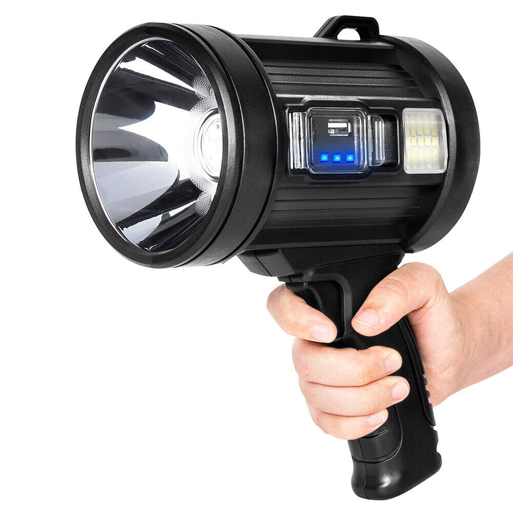 Solar/USB Rechargeable LED Spotlight Flashlight Searchlight 200000000LM Bright - Picture 16 of 22