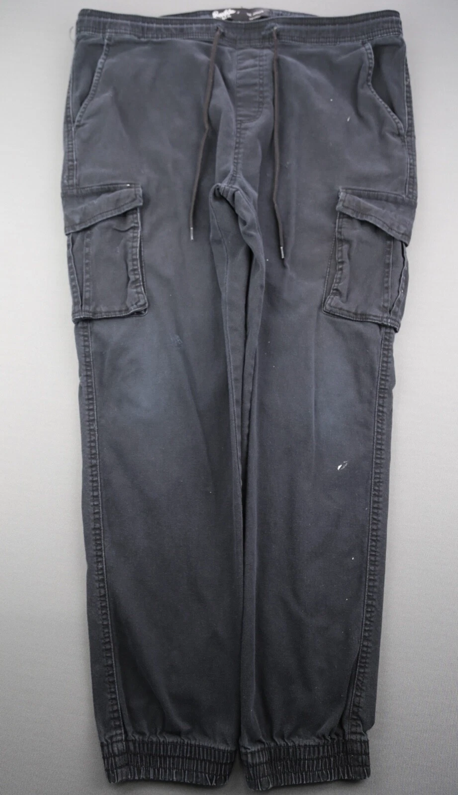 Men's Brooklyn Cloth Cargo Jogger Pants Black Size Large