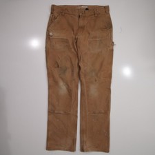 Carhartt Mens Trousers Brown W34 L34 Relaxed Fit Double Knee Work Pants 103334