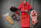 Vintage Mattel Barbie #981 ”Busy Gal”Skirt Set & Accessories, Red Heels & Hose
