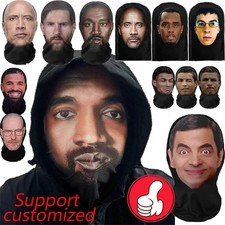 Realistic 3D Face for Men Women Cosplay Mask Full Face Hip Hop Balaclava Hood Ha