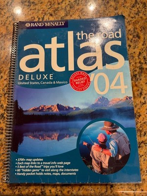 ATLAS ''Rand McNalley ''The Road Atlas '04'' Lay-Flat Binding Shaded Relief.2004