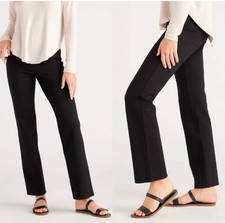 Quince Women's Pants Ultra-Stretch Ponte Straight Black Sz: Tall M NWT