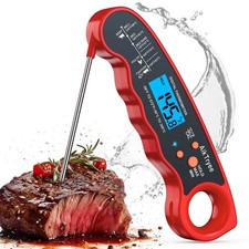 Instant Read Digital Meat Thermometer Waterproof Kitchen Cooking BBQ Grill Red