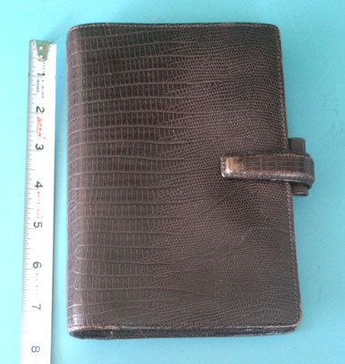 DARK BROWN ITALIAN LEATHER FILOFAX TOPAZ PERSONAL ORGANIZER 5.25X7.5