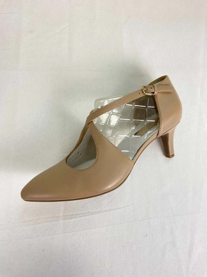 Nuevo con caja Naturalizer Okira Mujer Tacón Bomba Talla 9 M Beige Taupe Punta *Defecto* Foto 2 de 4