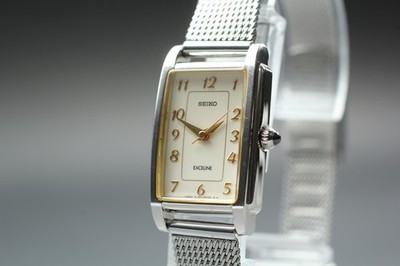 1996 N MINT Seiko Exceline 2J31-5000 Platinum Tank HAQ Quartz