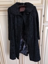 Pelliccia astrakan  nera, con fodera, fatta artigianalmente