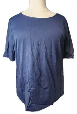 C J BANK NAVY BLUE BASIC SHORT SLEEVE TOP PLUS SIZE 2X