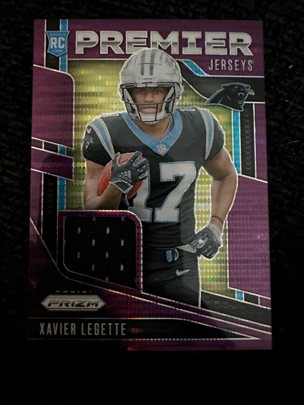 2024 Panini Prizm Xavier Legette Premier Jerseys PJ-XLE Purple Pulsar