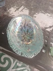 Blue  Iridescent 10 Inch Oval  Glass Bowl. Unmarked