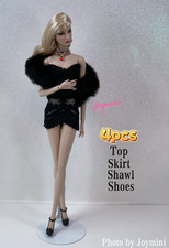 4PCS For Fashion Royalty Integrity Poppy Parker NuFace Doll Outfit Shoes Bag 1/6