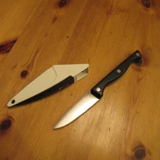 Pampered Chef Paring Knife with Sharpening Case 3" Blade Full Tang Vintage 1044