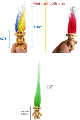 16 Pezzi Mini Troll Dolls, PVC Vintage Trolls Lucky Doll Action Figure... - Foto 8 di 8