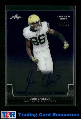 2017 Leaf Trinity Clear Blue #CA-JC2 Jehu Chesson #/25 Auto