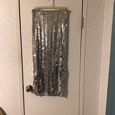 Vera Moda Silver Sequinned Maxi Skirt Size XS...