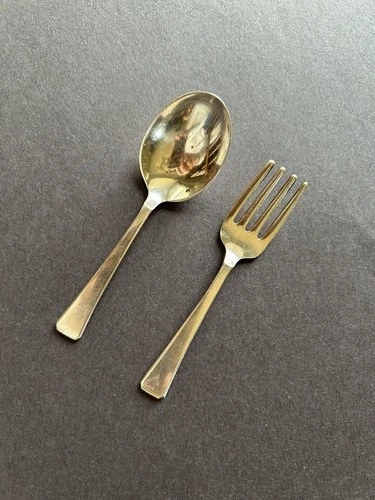 Vintage Towle Craftsman Sterling Silver Fork 4" and Spoon 4" 1.3 oz total