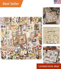 200PCS Vintage Scrapbooking Supplies Kit for Journaling, Junk Journal Planner...