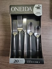 Oneida Reverso Satin 20 PCS Stainless Flatwar...