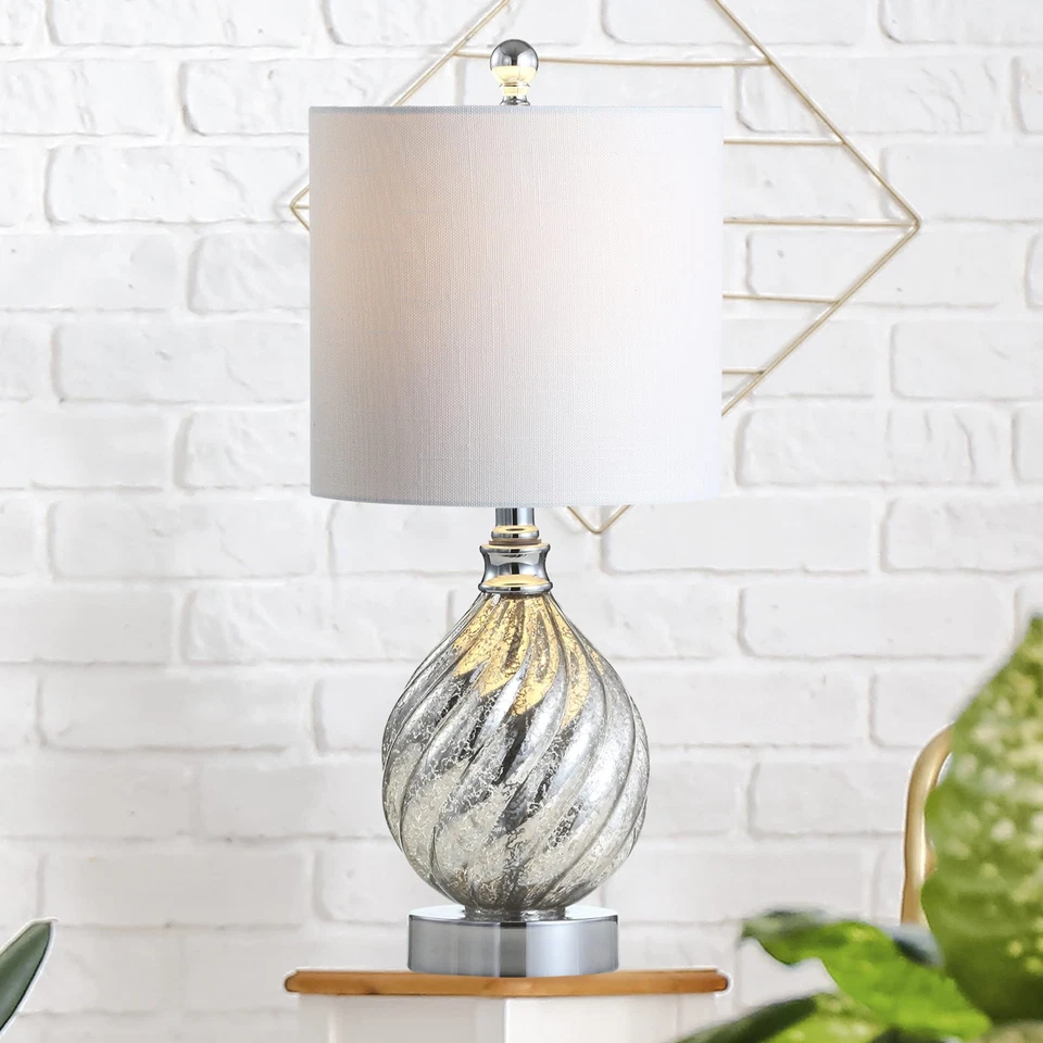 JYL1034A Lawrence 20.5" Glass/Metal LED Table Lamp Transitional Glam Bedside ... - Image 4 of 4