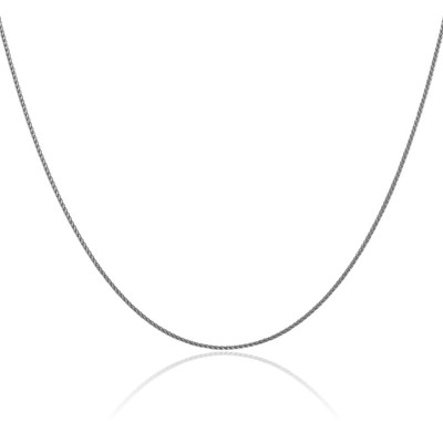 14K massiv Weißgold 1mm zierliche Spiga Weizen Kette Halskette Diamantschliff