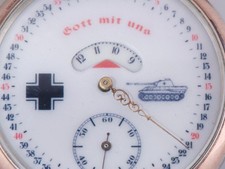 WWII Military Tank Brigade Union Horlogere Silver Officers Pocket Watch DIGITAL