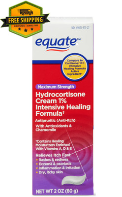 Equate Hydrocortisone 1% Cream 2oz   Max Strength Anti-Itch for Eczema & Psorias
