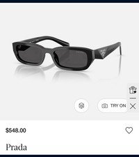 Prada PR17WS 1AB5S049 Women's Sunglasses 49 mm Black / Dark Grey Lens